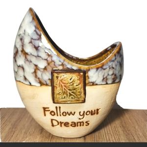 Tuscany Pottery Follow Your Dreams Vase Crock Flowers Kitchen Storage Stone Ware